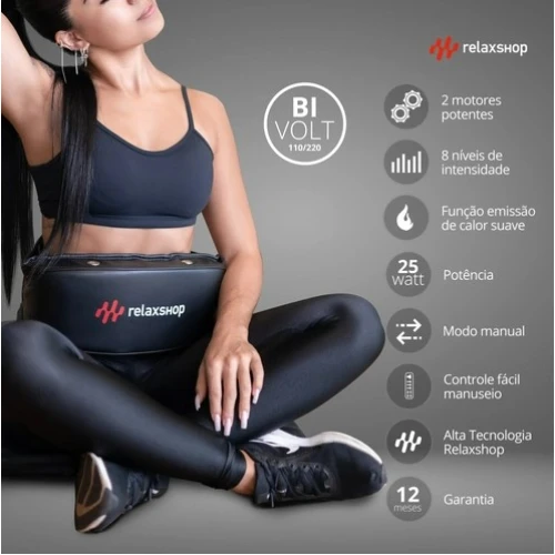Cinta Abdominal Vibratória Modelador e Redução Medidas Fitness