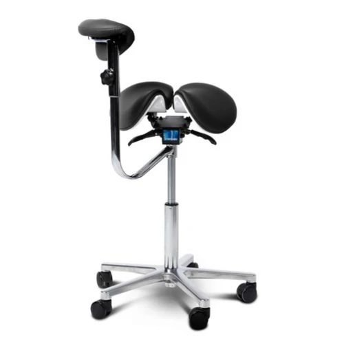 Cadeira Mocho Ergonômico Exclusiva 360° Graus Com Apoio e Suporte Preta