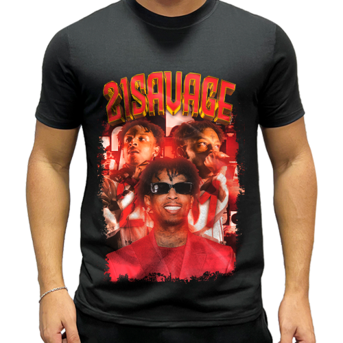 Camiseta 21 Savage Cantor Hip-Hop Legends Personalizada