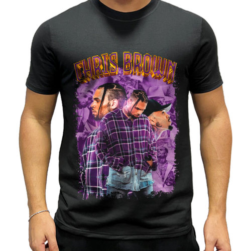 Camiseta Personalizada Chris Brown preta