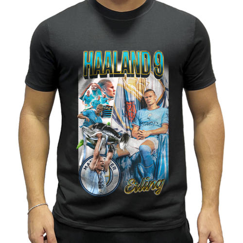 Camiseta Personalizada Haaland Man City Preta