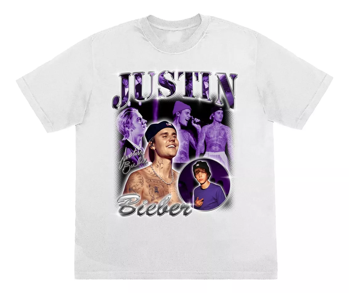 Camiseta Justin Bieber Camisa Oficial Unissex bco